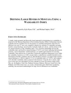 Defining Large Rivers in Montana Using a Wadeability Index
