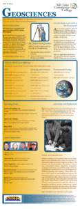 April 15, 2014  GEOSCIENCES Semi-Monthly Newsletter for Students and Recent Graduates from the SLCC Geosciences Department