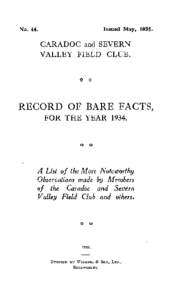 Issued May[removed]No. 44. CARADOC and SEVERN VALLEY FIELD CLUB.