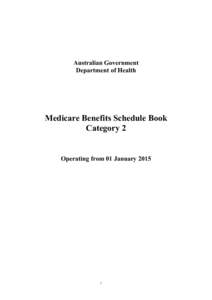 Australian Government Department of Health Medicare Benefits Schedule Book Category 2