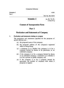 Companies Ordinance Schedule 2 Part 1 A5085 Ord. No. 28 of 2012