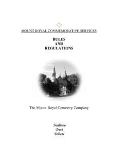 Microsoft Word - Mount Royal Cemetery - Rules and Regulations