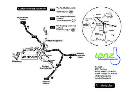 Ausfahrten nach Wertheim  Von Frankfurt kommend: A3