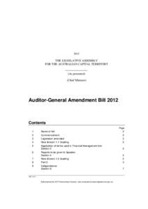 Auditor-General Amendment Act 2012