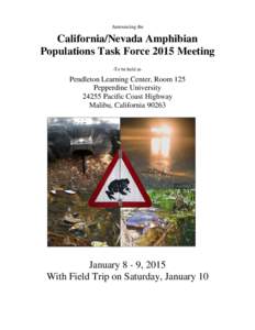 Announcing the  California/Nevada Amphibian Populations Task Force 2015 Meeting -To be held at-