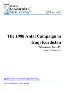The 1988 Anfal Campaign in Iraqi Kurdistan Hiltermann, Joost R.