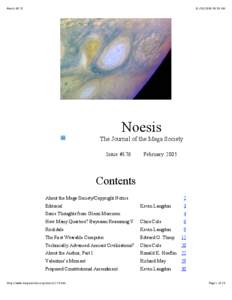 Noesis #[removed]09:56 AM Noesis The Journal of the Mega Society