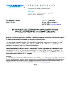    FOR	
  IMMEDIATE	
  RELEASE	
   January	
  17,	
  2013	
   	
  