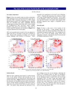 The state of the western North Pacific in the second half of 2005 By Shiro Ishizaki anomalies were significant over the past 9 years in Regions 1 and 2. Negative SST anomalies were found in a broad area except around Hok