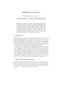 Cryptographic protocols / Public-key cryptography / Diffie–Hellman problem / Diffie–Hellman key exchange / XTR / Discrete logarithm / ElGamal encryption / Subliminal channels / RSA / Cryptography / Computational hardness assumptions / Finite fields