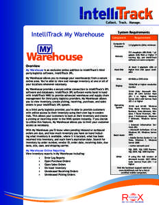 IntelliTrack My Warehouse  System Requirements Component  Requirement