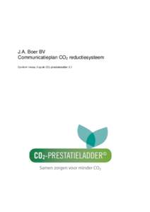 J.A. Boer BV Communicatieplan CO2 reductiesysteem Conform niveau 3 op de CO2-prestatieladder 2.1 Inhoudsopgave 1