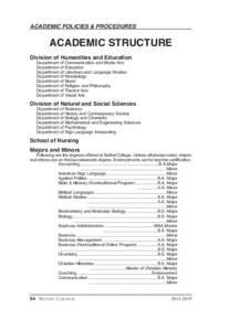 c Academic 2014_c Academic[removed]:56 PM Page 54  ACADEMIC POLICIES & PROCEDURES ACADEMIC STRUCTURE