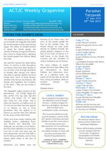 ACTJC WEEKLY NEWSLETTER  www.actjc.org.au ACTJC Weekly Grapevine