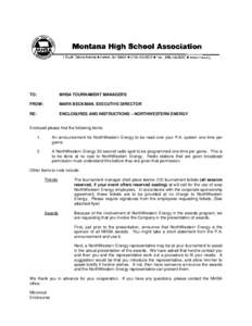 Energy / NorthWestern Corporation / Physics / Technology / Energy economics / Education in Montana / Montana High School Association