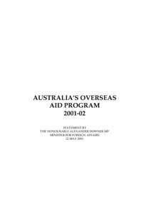    AUSTRALIA’S OVERSEAS AID PROGRAM