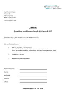 Stadt Friedrichshafen Pressestelle AdenauerplatzFriedrichshafen Fax: 