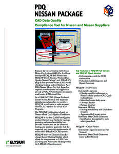 PDQ NISSAN PACKAGE CAD Data Quality Compliance Tool for Nissan and Nissan Suppliers