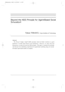 02JSIvol1No1:57 PM ページ175  Beyond the KISS Principle for Agent-Based Social (1) Simulation