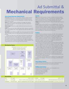 Ad Submittal &  Mechanical Requirements Inserts  Advertising Materials Requirements