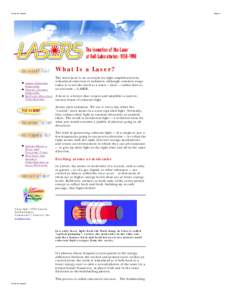 What Is a Laser?  Page: 1 What Is a Laser? Arthur Schawlow
