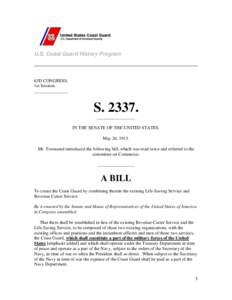 U.S. Coast Guard History Program  63D CONGRESS, 1st Session. _______________