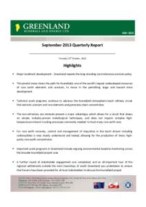 Microsoft Word - Q3_2013 Quarterly Activity Report Draft