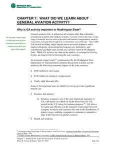 LATS Phase II - Chapter 7: What Did We Learn About General Aviation Activity?