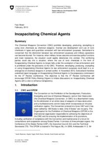 Military terminology / Chemical weapons / Human rights instruments / Nerve agents / Chemical Weapons Convention / Organisation for the Prohibition of Chemical Weapons / Chemical weapon / Riot control / Sarin / International relations / Chemical warfare / Chemistry