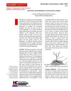 Horticulture Information Leaflet[removed]College of Agriculture & Life Sciences Department of Horticultural Science