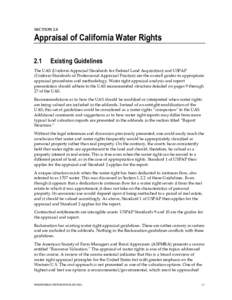 SECTION 2.0  Appraisal of California Water Rights 2.1  Existing Guidelines