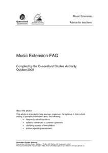 Music Extension (2008) — advice for teachers