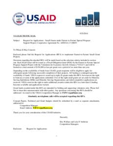 United States Agency for International Development / Farmer to Farmer / Volunteers for Economic Growth Alliance