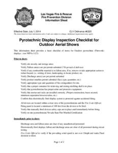 Fireworks Display Inspection Checklist