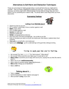 Microsoft Word - Self-Harm Distractions and Alternatives FINAL.doc