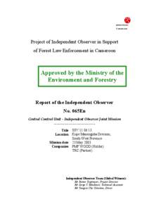 Cameroon  Project of Independent Observer in Support