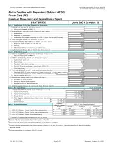 CALIFORNIA DEPARTMENT OF SOCIAL SERVICES DATA SYSTEMS AND SURVEY DESIGN BUREAU STATE OF CALIFORNIA - HEALTH AND HUMAN SERVICES AGENCY  Aid to Families with Dependent Children (AFDC)