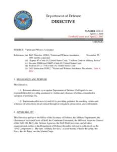 DoD Directive, April 13, 2004; Certified Current as of April 23, 2007
