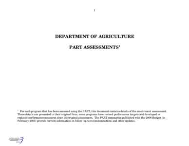 PART: Department of Agriculture