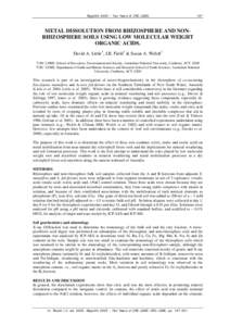 Metal dissolution from rhizosphere and non-rhizosphere soils using low molecular weight organic acids