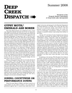 DEEP CREEK DISPATCH ➠ GYPSY MOTH/ EMERALD ASH BORER