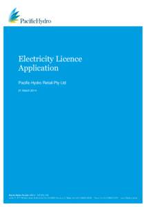 Pacific Hydro / Hydro Tasmania / EnergyAustralia / Australian Energy Market Operator / Electricity market / Distribution network operators / Electric power / Energy / Tasmania