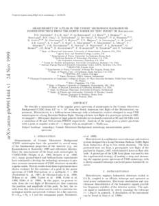 Preprint typeset using LATEX style emulateapj v[removed]MEASUREMENT OF A PEAK IN THE COSMIC MICROWAVE BACKGROUND POWER SPECTRUM FROM THE NORTH AMERICAN TEST FLIGHT OF Boomerang P.D. Mauskopf1 , P.A.R. Ade2 , P. de Ber