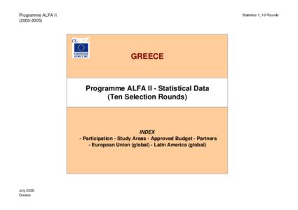 Programme ALFA II[removed]Statistics 1_10 Rounds  GREECE