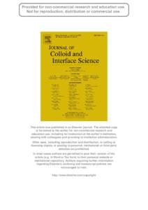 This article was published in an Elsevier journal. The attached copy is furnished to the author for non-commercial research and education use, including for instruction at the author’s institution, sharing with colleag