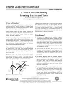publication[removed]A Guide to Successful Pruning Pruning Basics and Tools Susan C. French, Extension Technician
