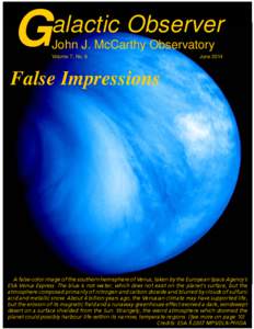 G  alactic Observer John J. McCarthy Observatory  Volume 7, No. 6