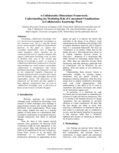 A Collaborative Dimensions Framework: Understanding the Mediating Role of Conceptual Visualizations in Collaborative Knowledge Work