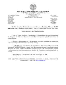 NEW JERSEY LAW REVISION COMMISSION Vito A. Gagliardi, Jr., Chairman Andrew O. Bunn Albert Burstein John J. Farmer, Jr. Linda Greenstein