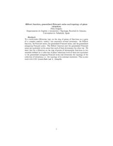 Hilbert function, generalized Poincaré series and topology of plane valuations Félix Delgado Departamento de Álgebra y Geometría y Topología, Facultad de Ciencias, Universidad de Valladolid, Spain Abstract